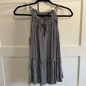 LOFT Monochrome Gingham Sleeveless Blouse